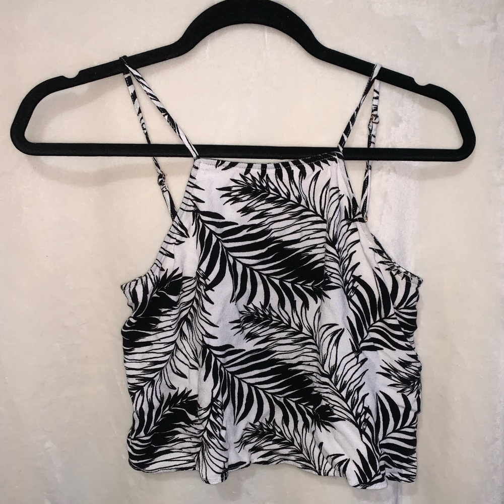 Cropped palm leaf tank top